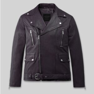 Dauntless Purple Biker Leather Jacket
